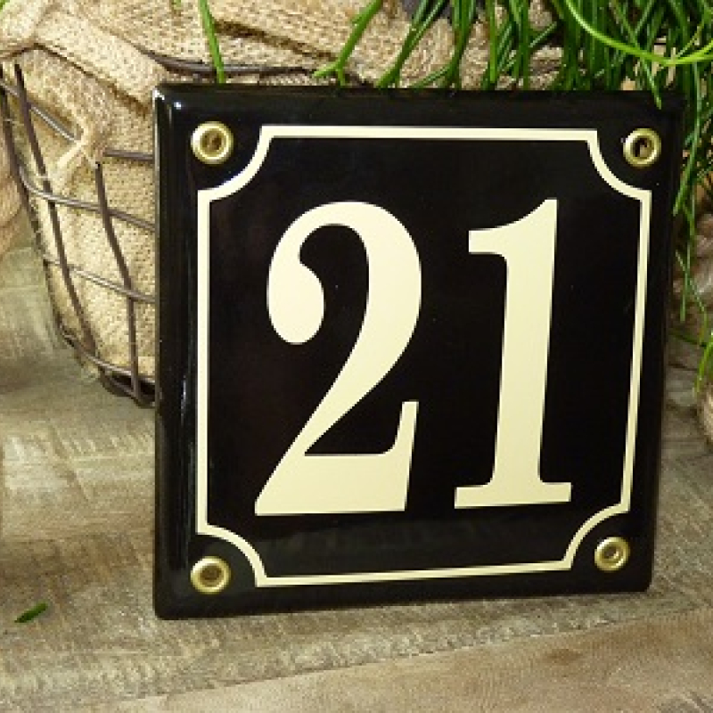 Huisnummer bord 'extra 1' 13x13 cm